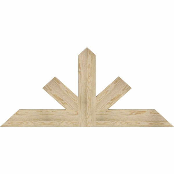Ekena Millwork Saratoga Rough Sawn Timber Gable Bracket, Douglas Fir, 60"W x 27"H x 2"D x 6"F, 11/12 Pitch GBW060X27X0206SAR00RDF - main